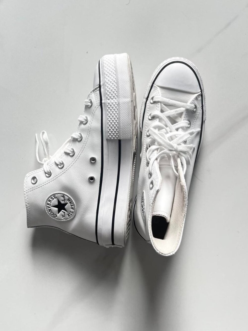 White Platform Leather All-Star Converse Sneakers